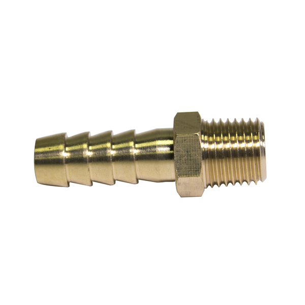 Ags Brass Fuel Connector, 3/8 Hose, Male (1/4-18 NPT), 1/bag FHF-13B